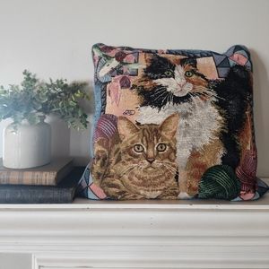 Handmade Accent Cat Throw Pillow